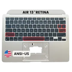 Palmrest com Teclado (ANSI US) para MacBook Air 13" A2337 (2020) (OEM Original) (Silver)
