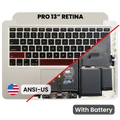 Palmrest with Battery and Keyboard (ANSI US) para MacBook Pro 13" A1502 (2015) (OEM Usado: Grau B/C)