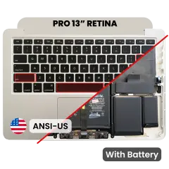 Palmrest with Battery and Keyboard (ANSI US) para MacBook Pro 13" A1502 (2015) (OEM Usado: Grau B/C)
