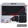 Palmrest with Battery and Keyboard (ANSI US) para MacBook Pro 14" A3434 (2025) (OEM Original) (Silver)