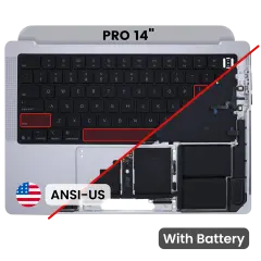 Palmrest with Battery and Keyboard (ANSI US) para MacBook Pro 14" A3434 (2025) (OEM Original) (Silver)