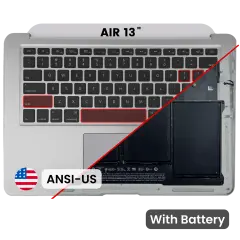 Palmrest with Battery and Keyboard (ANSI US) para MacBook Air 13" A1466 (2013-2017) (OEM Usado: Grau A)