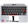 Palmrest com Teclado (ANSI US) para MacBook Air 11" A1370 (2011) (OEM Usado: Grau A)