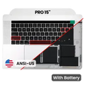 Palmrest with Battery and Keyboard (ANSI US) para MacBook Pro 15" A1707 (2016-2017) (OEM Usado: Grau B/C) (Silver)
