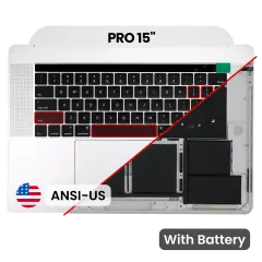 Palmrest with Battery and Keyboard (ANSI US) para MacBook Pro 15" A1707 (2016-2017) (OEM Usado: Grau B/C) (Silver)