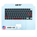 Palmrest com Teclado (ANSI US) para MacBook Air 15" A3448 (2026) (OEM Original) (Sky Blue)