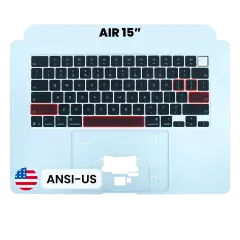 Palmrest com Teclado (ANSI US) para MacBook Air 15" A3448 (2026) (OEM Original) (Sky Blue)