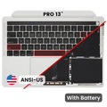 Palmrest with Battery and Keyboard (ANSI US) para MacBook Pro 13" A2159 (2019) (OEM Usado: Grau B/C) (Silver)