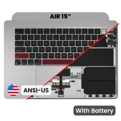Palmrest with Battery and Keyboard (ANSI US) para MacBook Air 15" A3114 (2024) (OEM Original) (Cinzento Sideral)