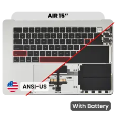 Palmrest with Battery and Keyboard (ANSI US) para MacBook Air 15" A3114 (2024) (OEM Original) (Silver)
