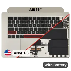 Palmrest with Battery and Keyboard (ANSI US) para MacBook Air 15" A3114 (2024) (OEM Original) (Starlight)