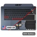 Palmrest with Battery and Keyboard (ANSI US) para MacBook Air 15" A3114 (2024) (OEM Original) (Midnight)