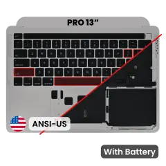 Palmrest with Battery and Keyboard (ANSI US) para MacBook Pro 13" A2338 (2020-2023) (OEM Original) (Cinzento Sideral)