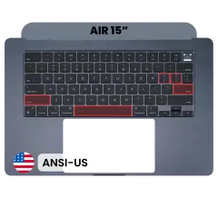 Palmrest com Teclado (ANSI US) para MacBook Air 15" A2941 (2023) (OEM Original) (Midnight)