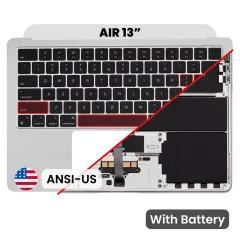Palmrest with Battery and Keyboard (ANSI US) para MacBook Air 13" A2681 (2022) (OEM Original) (Silver)