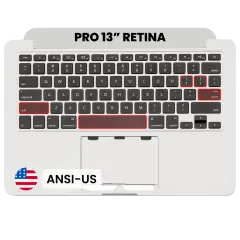 Palmrest com Teclado (ANSI US) para MacBook Pro 13" A1502 (2013-2014) (OEM Usado: Grau B/C)