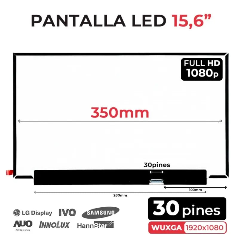 ECRÃ LED FROSCO DE 15.6" PARA PORTATIL NT156FHM-N63 350MM