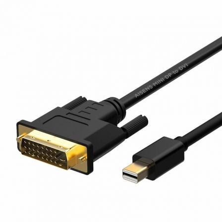 Cable Conversor Mini DisplayPort Aisens A125-0363/ Mini DisplayPort Macho - DVI Macho/ 2m/ Preto