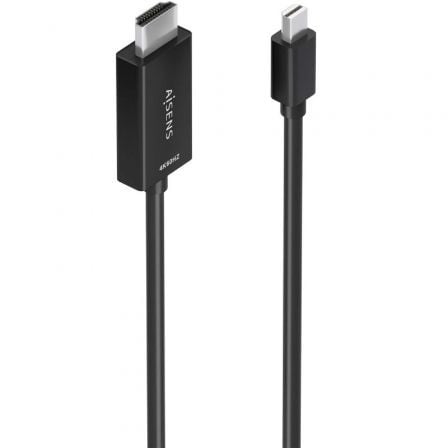 Cable Conversor Aisens A125-0886/ Mini DisplayPort Macho - HDMI 4K Macho/ 1m/ Preto