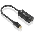 Conversor Aisens A125-0904/ Mini DisplayPort Macho - HDMI Hembra/ 15cm/ Preto