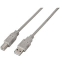 Cable USB 2.0 Impressora Aisens A101-0001/ USB Tipo-B Macho - USB Macho/ 1m/ Beige