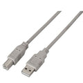 Cable USB 2.0 Impressora Aisens A101-0002/ USB Tipo-B Macho - USB Macho/ 1.8m/ Beige