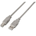 Cable USB 2.0 Impressora Aisens A101-0003/ USB Tipo-B Macho - USB Macho/ 3m/ Beige