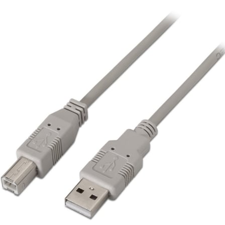 Cable USB 2.0 Impressora Aisens A101-0004/ USB Tipo-B Macho - USB Macho/ 4.5m/ Beige
