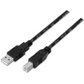 Cable USB 2.0 Impressora Aisens A101-0005/ USB Tipo-B Macho - USB Macho/ 1m/ Preto