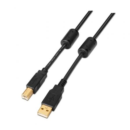 Cable USB 2.0 Impressora Aisens A101-0011/ USB Tipo-B Macho - USB Macho/ 5m/ Preto