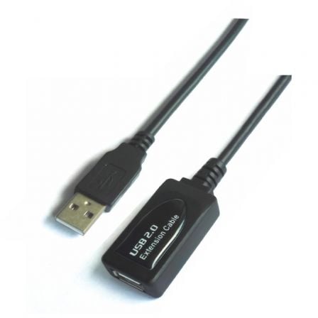 Cable Alargador USB 2.0 Aisens A101-0019/ USB Macho - USB Hembra/ Hasta 2.5W/ 60Mbps/ 10m/ Preto