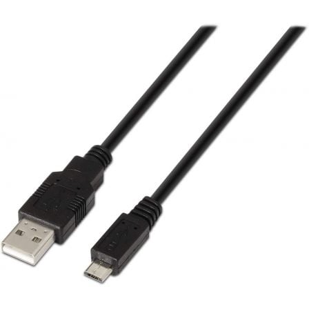 Cable USB 2.0 Aisens A101-0027/ USB Macho - MicroUSB Macho/ 480Mbps/ 80cm/ Preto