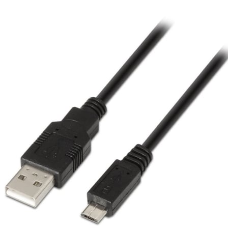 Cable USB 2.0 Aisens A101-0029/ USB Macho - MicroUSB Macho/ 3m/ Preto