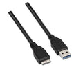 Cable USB 3.0 Aisens A105-0043/ USB Macho - MicroUSB Macho/ Hasta 9W/ 625Mbps/ 1m/ Preto