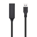 Cable Alargador USB 3.0 con Amplificador Aisens A105-0407/ USB Macho - USB Hembra/ Hasta 9W/ 625Mbps/ 5m/ Preto
