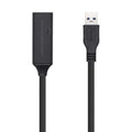 Cable Alargador USB 3.0 con Amplificador Aisens A105-0409/ USB Macho - USB Hembra/ Hasta 9W/ 625Mbps/ 15m/ Preto