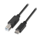 Cable USB 2.0 Impressora Aisens A107-0053/ USB Tipo-C Macho - USB Tipo-B Macho/ 480Mbps/ 1m/ Preto