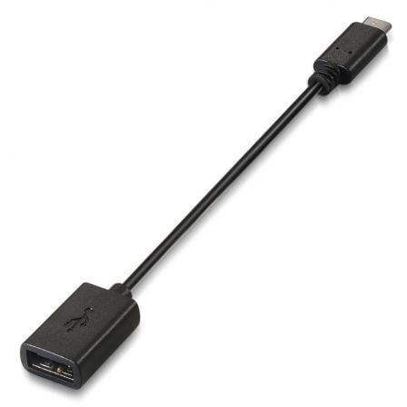 Cable USB 2.0 Tipo-C Aisens A107-0059/ USB Tipo-C Macho - USB Hembra/ 480Mbps/ 15cm/ Preto