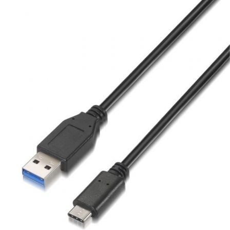 Cable USB 3.1 Tipo-C Aisens A107-0060/ USB Tipo-C Macho - USB Macho/ 10Gbps/ 1m/ Preto