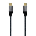 Cable USB 2.0 Tipo-C Aisens A107-0629 5A 100W/ USB Tipo-C Macho - USB Tipo-C Macho/ Hasta 100W/ 480Mbps/ 2m/ Gris