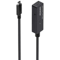 Cable Alargador USB 3.2 con Amplificador Aisens A107-0869/ USB Tipo-C Macho - USB Tipo-C Hembra/ Hasta 100W/ 20Gbps/ 5m/ Preto