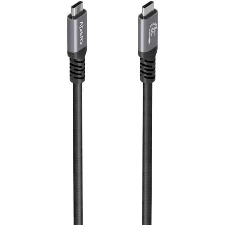 Cable USB 3.2 Tipo-C Aisens A107-0991/ USB Tipo-C Macho - USB Tipo-C Macho/ Hasta 60W/ 5Gbps/ 7m/ Preto