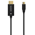Cable Conversor Aisens A109-0711/ USB Tipo-C Macho - HDMI 8K Macho/ Hasta 27W/ 6000Mbps/ 1m/ Preto
