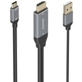 Cable Conversor Aisens A109-0871/ HDMI Macho/ USB Macho - USB Tipo-C Macho/ 1.8m/ Preto