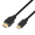 Cable HDMI Aisens A119-0114/ HDMI Macho - Mini HDMI Macho/ Hasta 10W/ 720Mbps/ 1.8m/ Preto