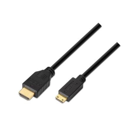 Cable HDMI Aisens A119-0115/ HDMI Macho - Mini HDMI Macho/ Hasta 10W/ 720Mbps/ 3m/ Preto