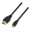 Cable Micro HDMI Aisens A119-0116/ HDMI Macho - Micro HDMI Macho/ Hasta 10W/ 720Mbps/ 80cm/ Preto
