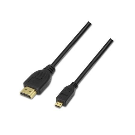 Cable Micro HDMI Aisens A119-0117/ HDMI Macho - Micro HDMI Macho/ Hasta 10W/ 720Mbps/ 1.8m/ Preto