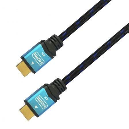 Cable HDMI 2.0 4K Aisens A120-0355/ HDMI Macho - HDMI Macho/ Hasta 10W/ 2250Mbps/ 50cm/ Preto y Azul
