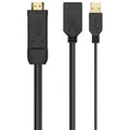 Cable Conversor 4K Aisens A122-0642/ HDMI Macho - DisplayPort Hembra - USB Macho/ Hasta 10W/ 2250Mbps/ 10cm + 10cm/ Preto